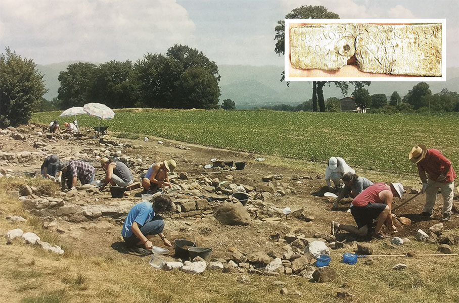 Scavi romani e la targhetta vino Sezze